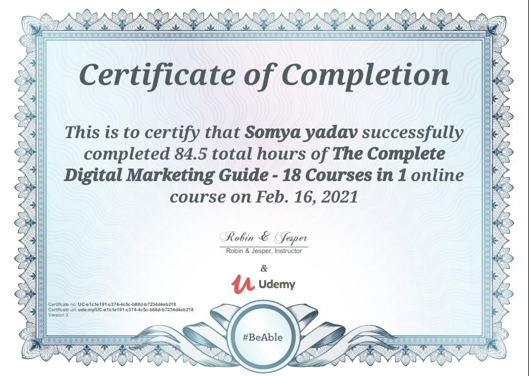 Digital Marketing Course- UDEMY